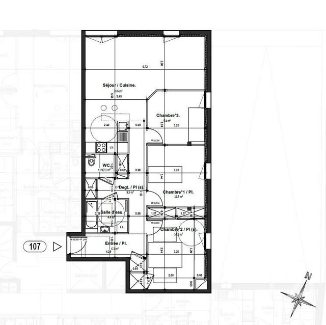 Appartement F4 à vendre - 4 pièces - 88.2 m2 - THIAIS - 94 - ILE-DE-FRANCE - Century 21 A.A.R.S. Immo