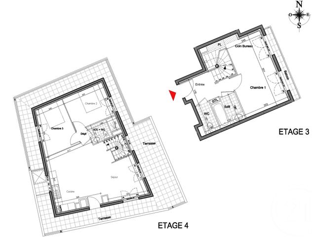Appartement F4 à vendre - 4 pièces - 88.05 m2 - THIAIS - 94 - ILE-DE-FRANCE - Century 21 A.A.R.S. Immo