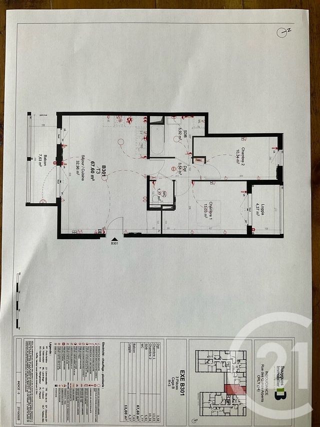 Appartement F3 à vendre - 3 pièces - 67.6 m2 - ORLY - 94 - ILE-DE-FRANCE - Century 21 A.A.R.S. Immo