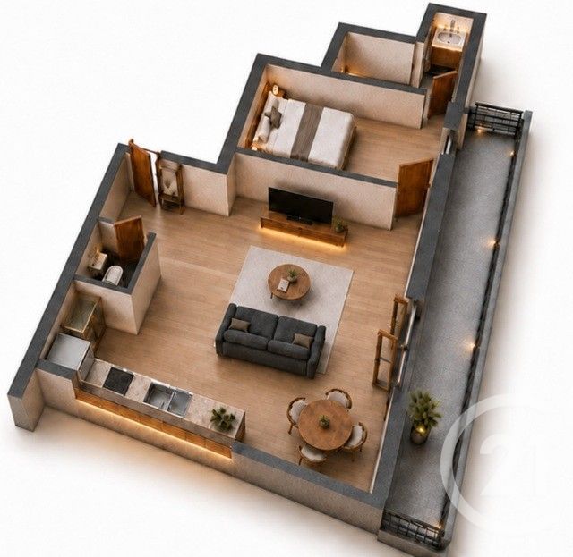 Appartement F2 à vendre - 2 pièces - 44.5 m2 - THIAIS - 94 - ILE-DE-FRANCE - Century 21 A.A.R.S. Immo