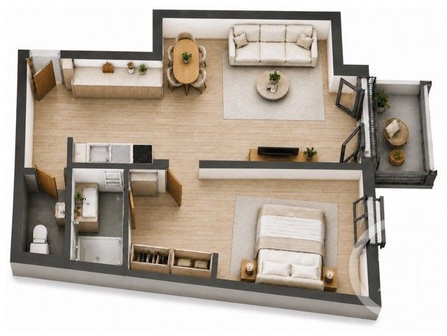 Appartement F2 à vendre - 2 pièces - 42.1 m2 - THIAIS - 94 - ILE-DE-FRANCE - Century 21 A.A.R.S. Immo
