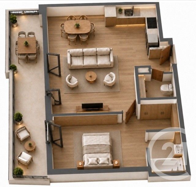 Appartement F2 à vendre - 2 pièces - 44.8 m2 - THIAIS - 94 - ILE-DE-FRANCE - Century 21 A.A.R.S. Immo